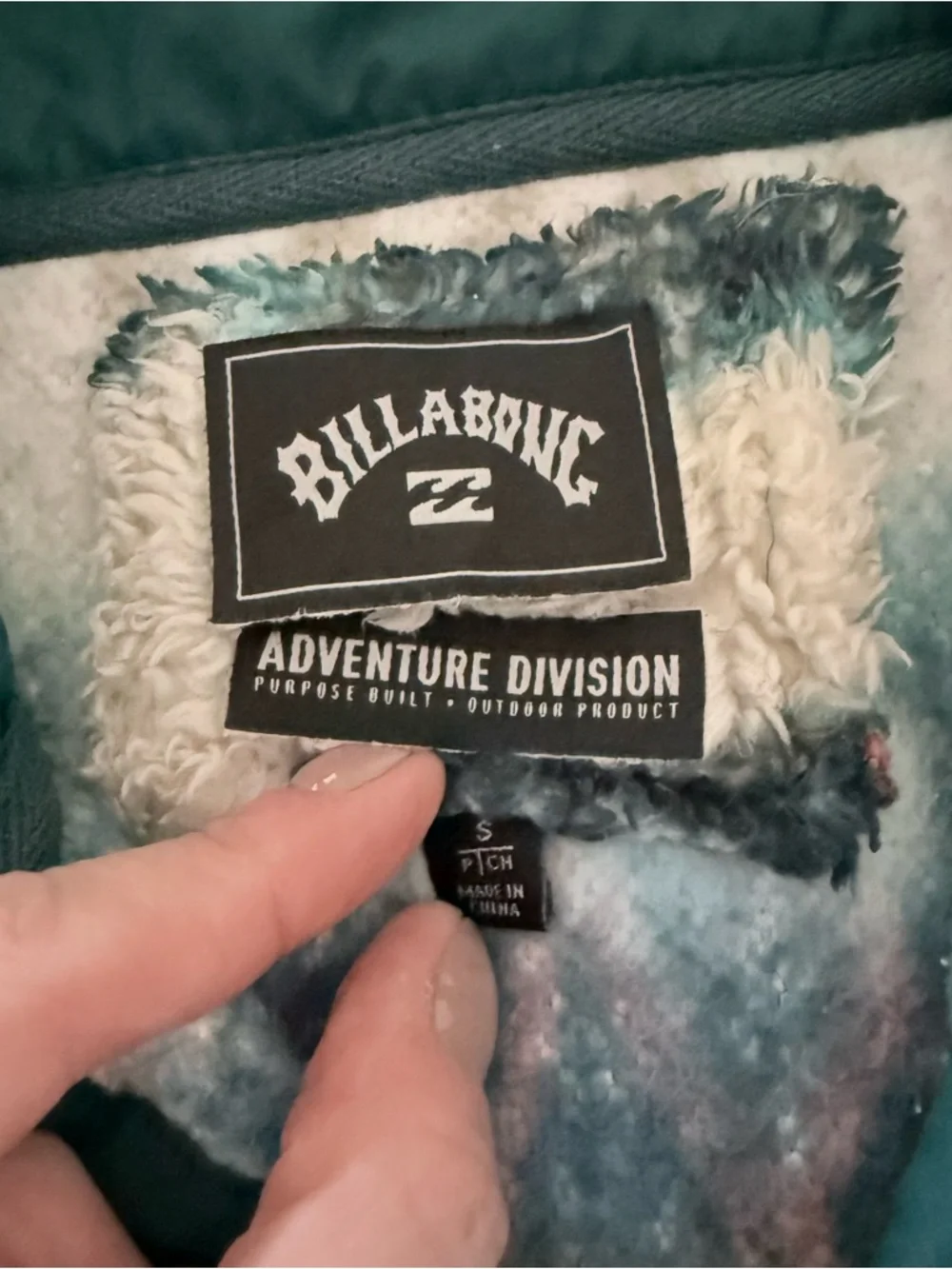 Billabong A/Div Switchback Sherpa Fleece Pullover Small Aztec Snap Mock Neck - Picture 8 of 9